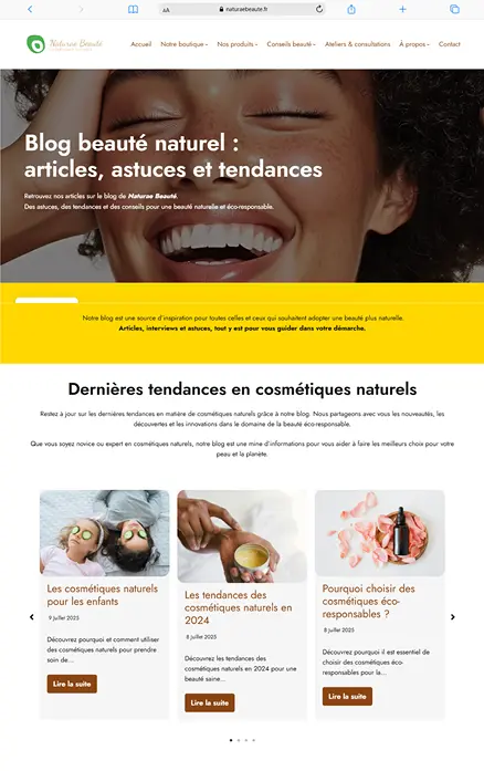 Naturae beauté, blog desktop