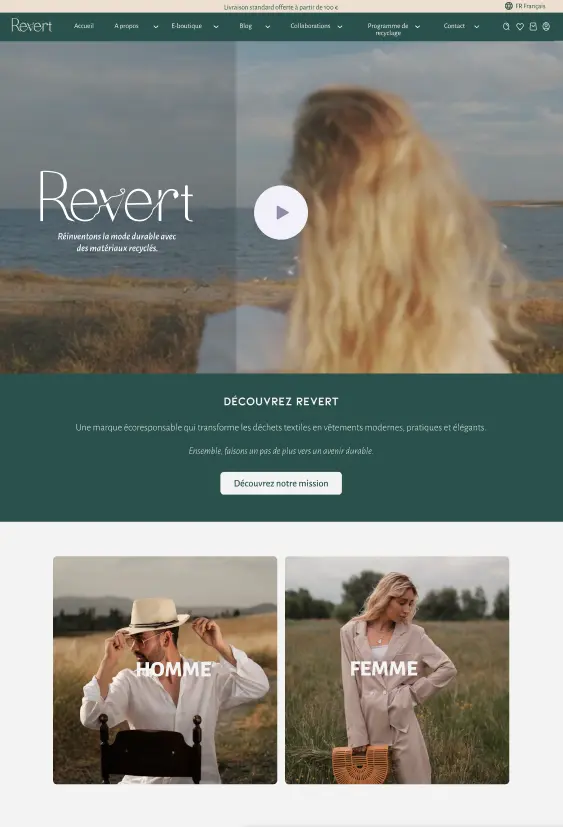 Revert - Webdesign de la HomePage