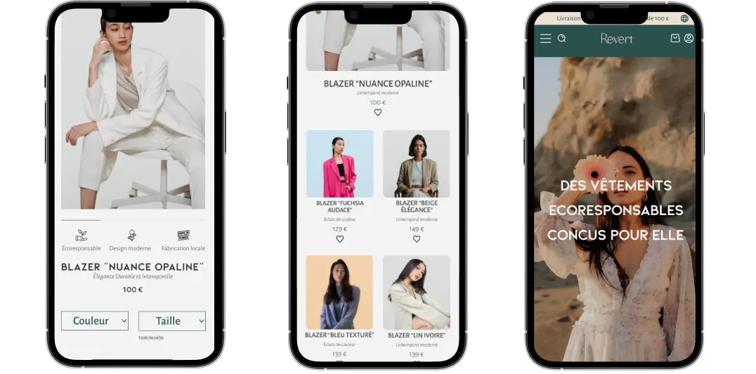 Revert, webdesign mobile