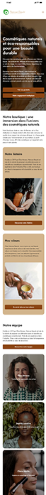 Naturae beauté, homepage mobile
