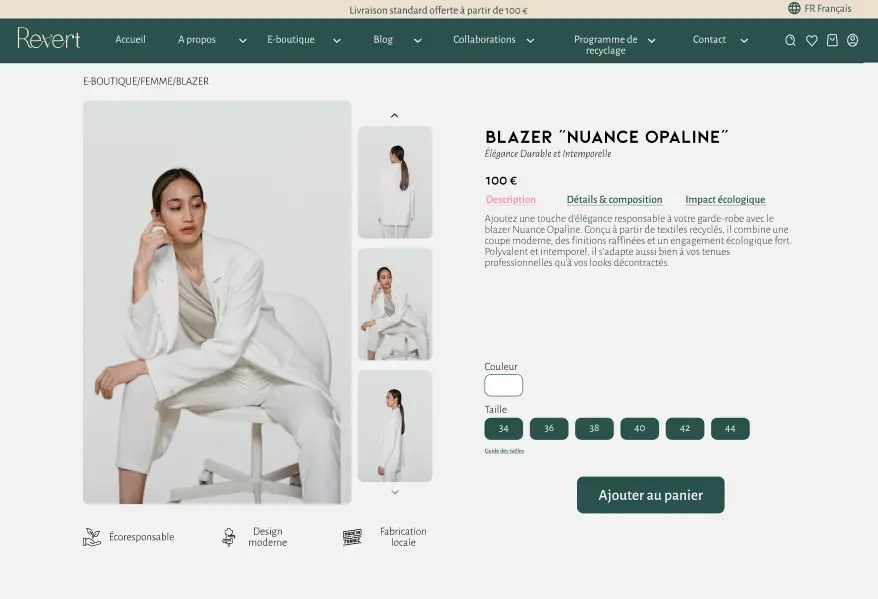Revert - Webdesign d'une page produit